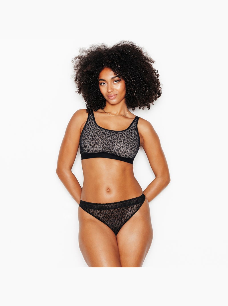 Sweet string kant groen Zwart - Kiabi