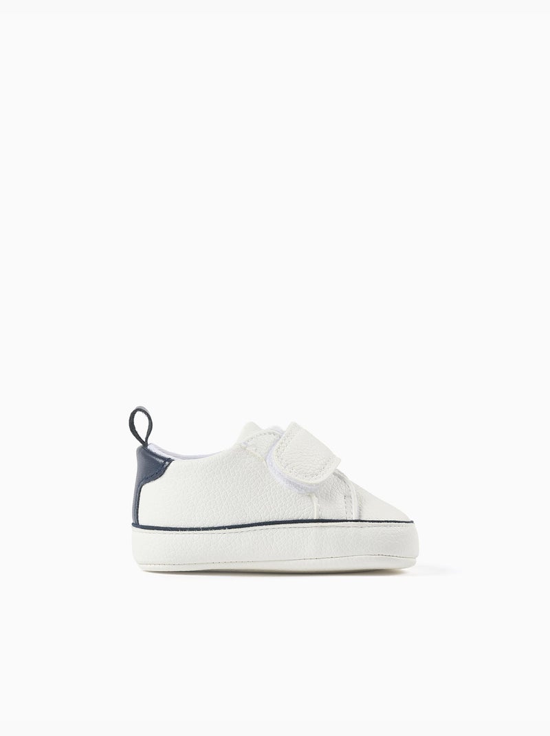 Synthetisch leren sneakersen Wit - Kiabi