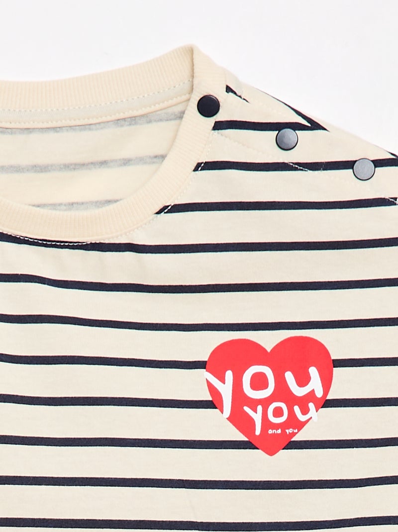 T-shirt - Makkelijk aan te trekken collectie Wit - Kiabi