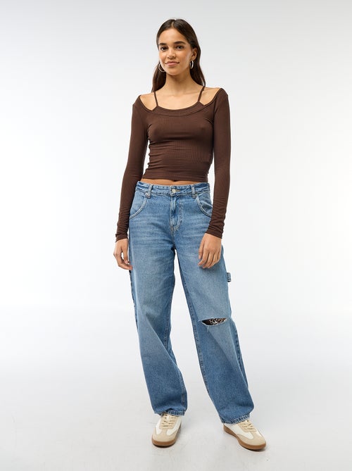 T-shirt - Singlet met 2-in-1-effect - Kiabi