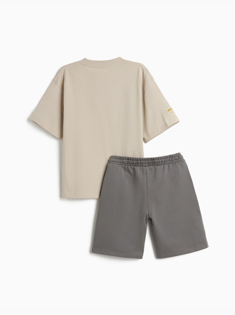 T-shirt- en shortset, MO Fashion Grijs - Kiabi