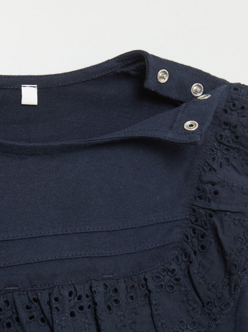 T-shirt à broderies - So Easy bleu marine - Kiabi