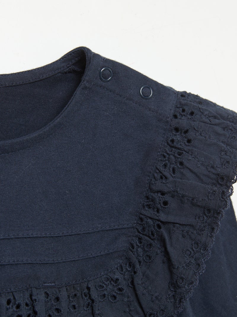 T-shirt à broderies - So Easy bleu marine - Kiabi