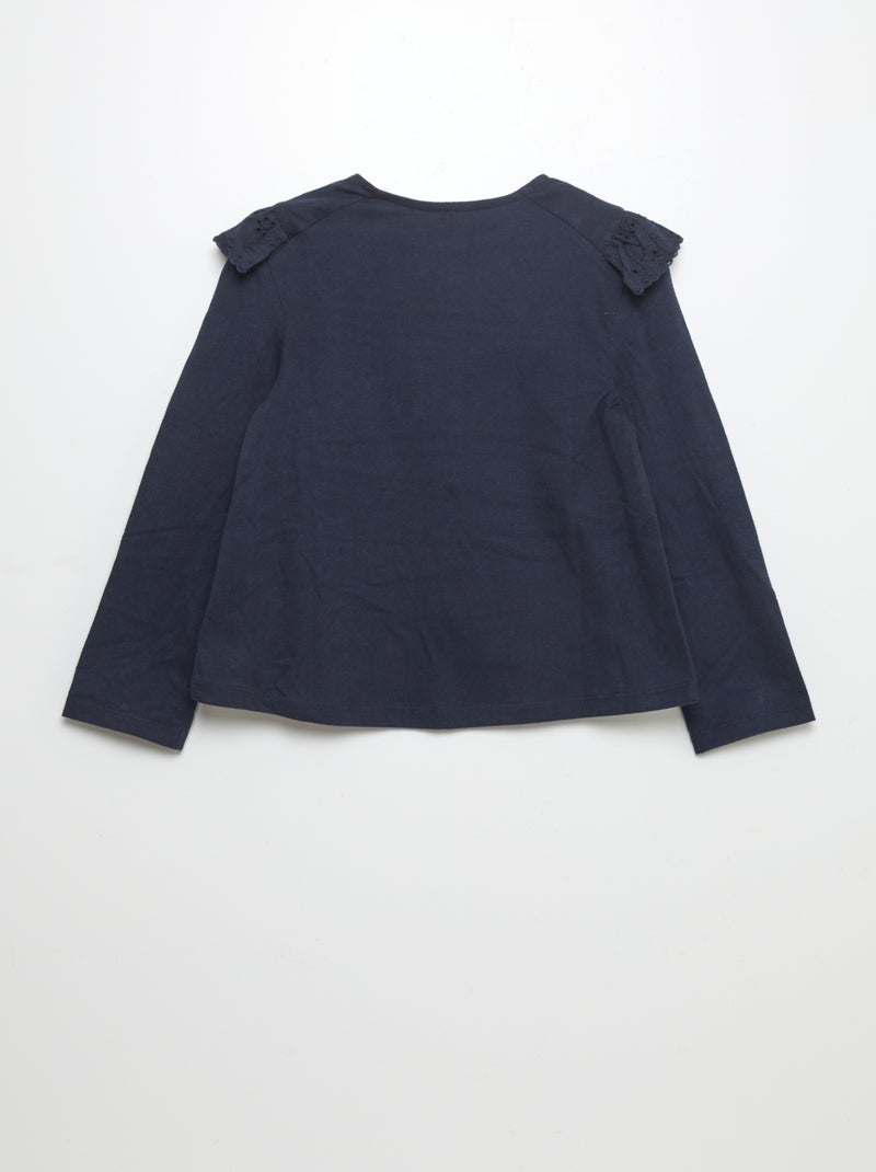 T-shirt à broderies - So Easy bleu marine - Kiabi