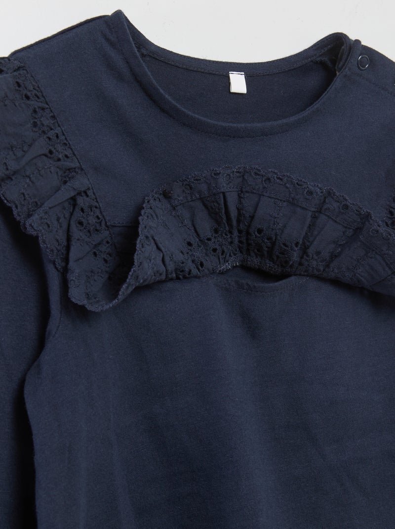 T-shirt à broderies - So Easy bleu marine - Kiabi