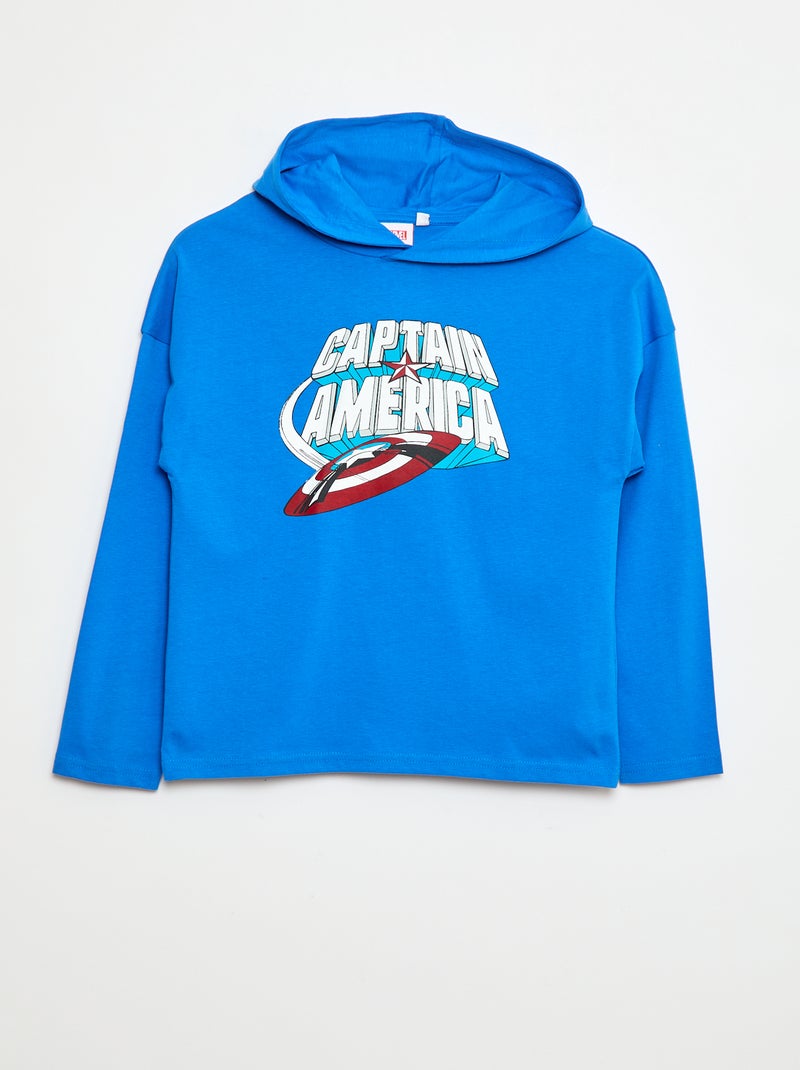 T-shirt à capuche 'Marvel' Bleu - Kiabi
