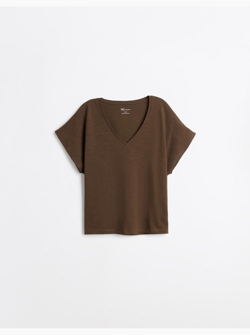 T-shirt à col en V, MO Fashion - Kiabi