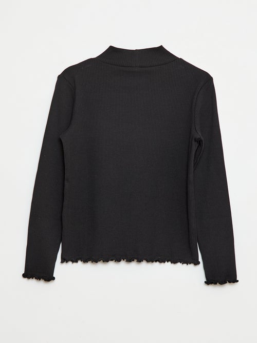 T-shirt à col montant côtelé - Kiabi