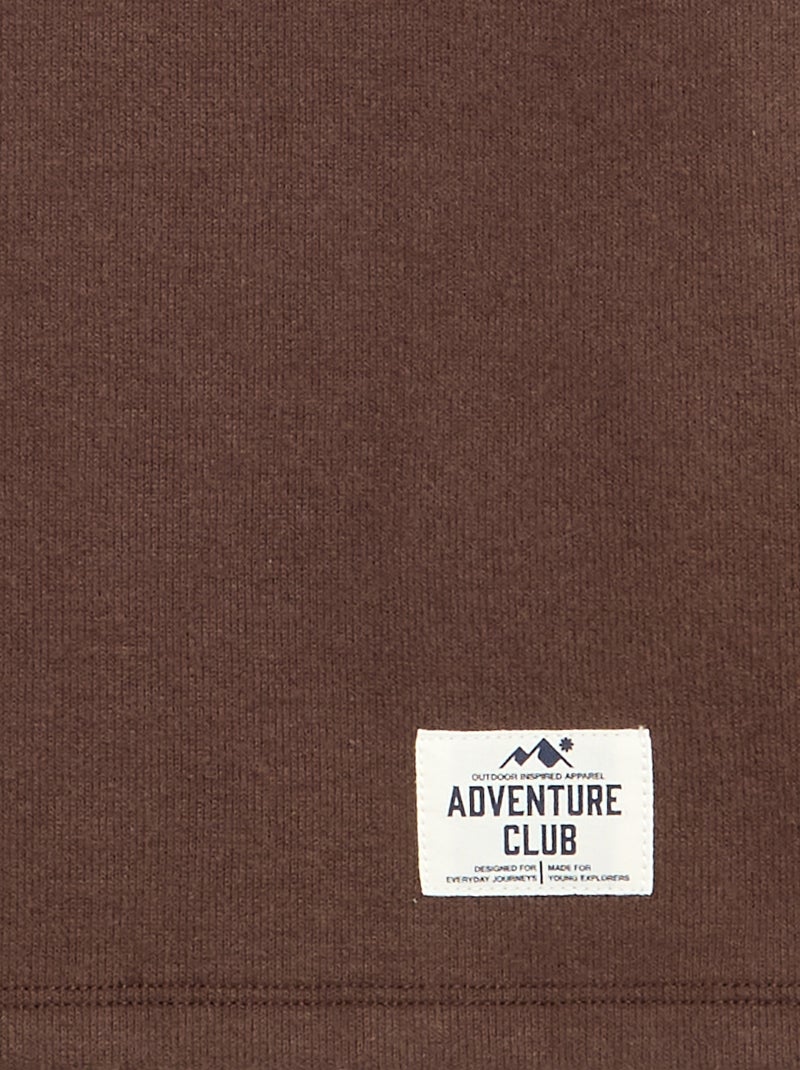 T-shirt à col montant Marron - Kiabi