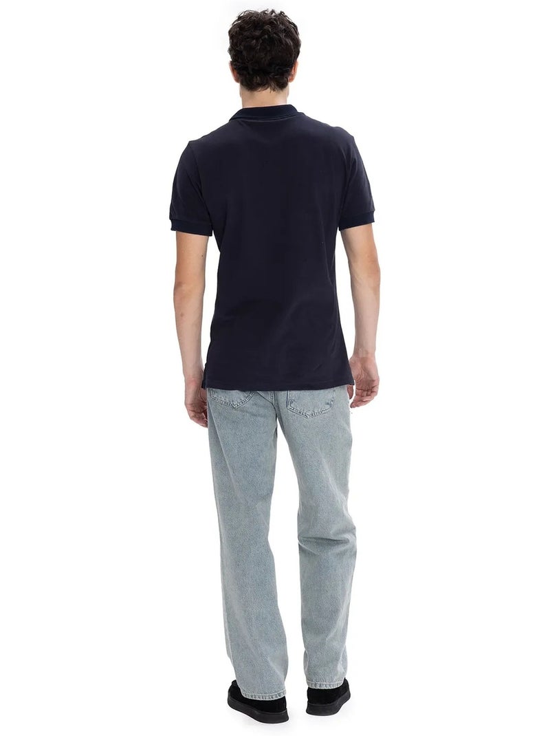 T-shirt à col polo boutonné giesto Bleu marine - Kiabi