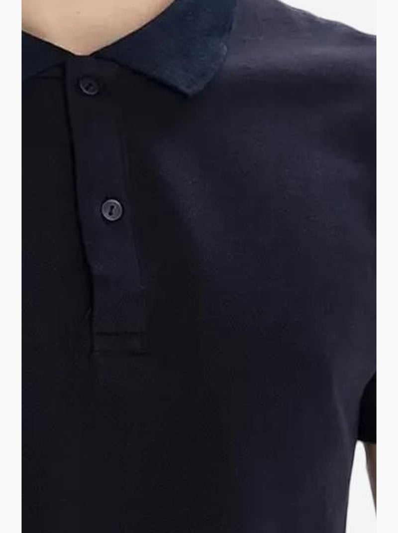 T-shirt à col polo boutonné giesto Bleu marine - Kiabi