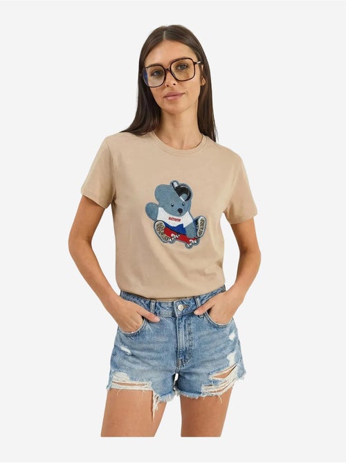 T-shirt à col rond brodé lucci - Kiabi