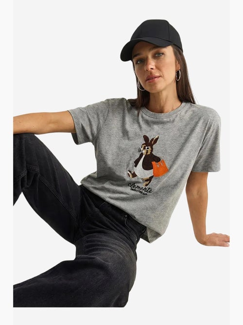 T-shirt à col rond brodé lucci - Kiabi T-shirt à col rond brodé lucci - Kiabi