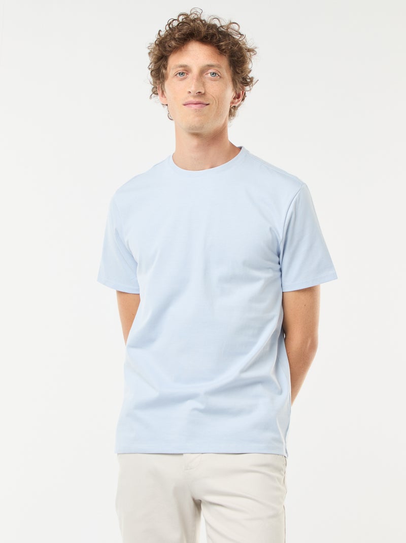 T-shirt à col rond en coton - Tough Cotton™ Bleu - Kiabi
