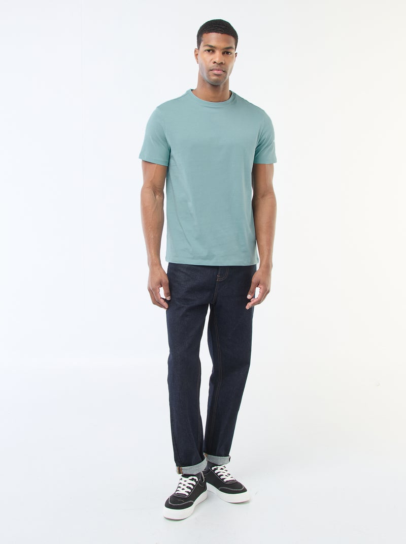 T-shirt à col rond en coton - Tough Cotton™ Bleu - Kiabi