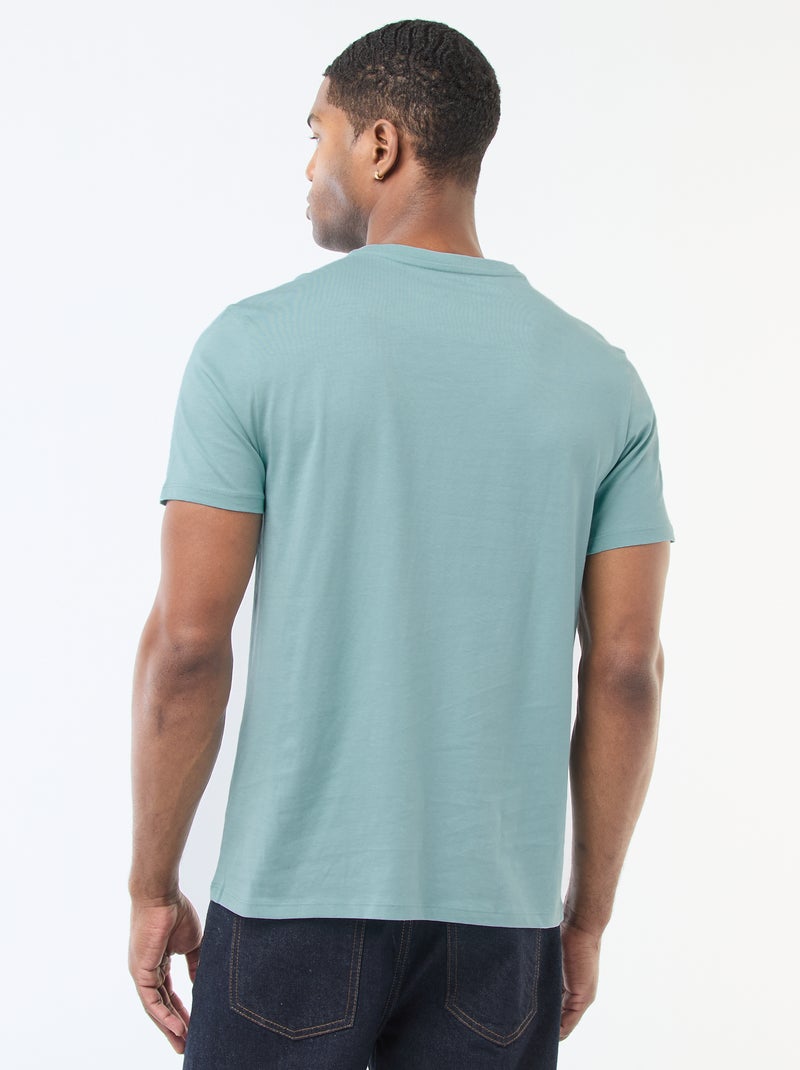 T-shirt à col rond en coton - Tough Cotton™ Bleu - Kiabi