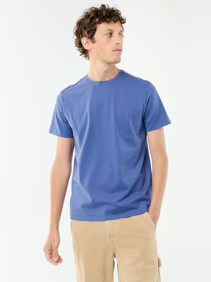T-shirt à col rond en coton - Tough Cotton™ Bleu - Kiabi