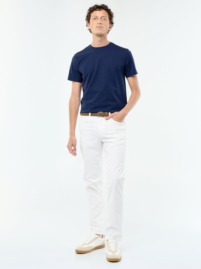 T-shirt à col rond en coton - Tough Cotton™ Bleu foncé - Kiabi