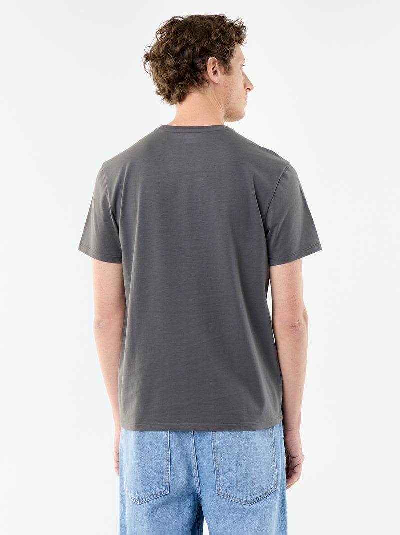 T-shirt à col rond en coton - Tough Cotton™ Gris - Kiabi