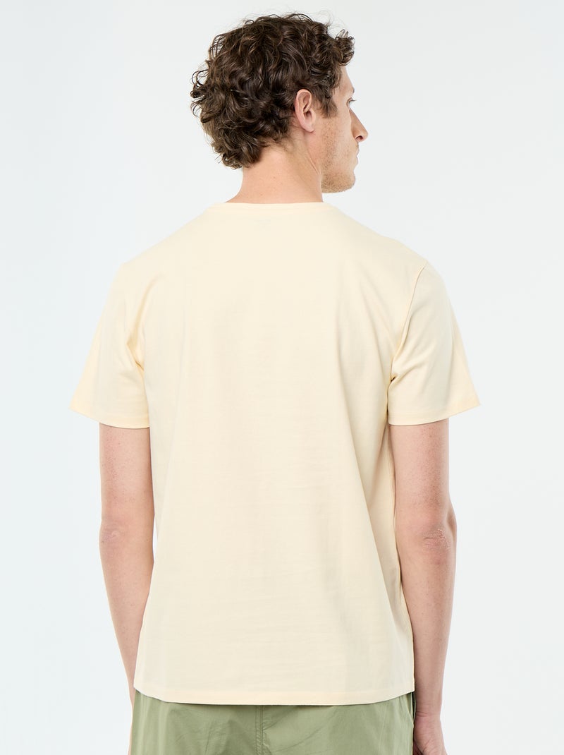 T-shirt à col rond en coton - Tough Cotton™ Jaune - Kiabi