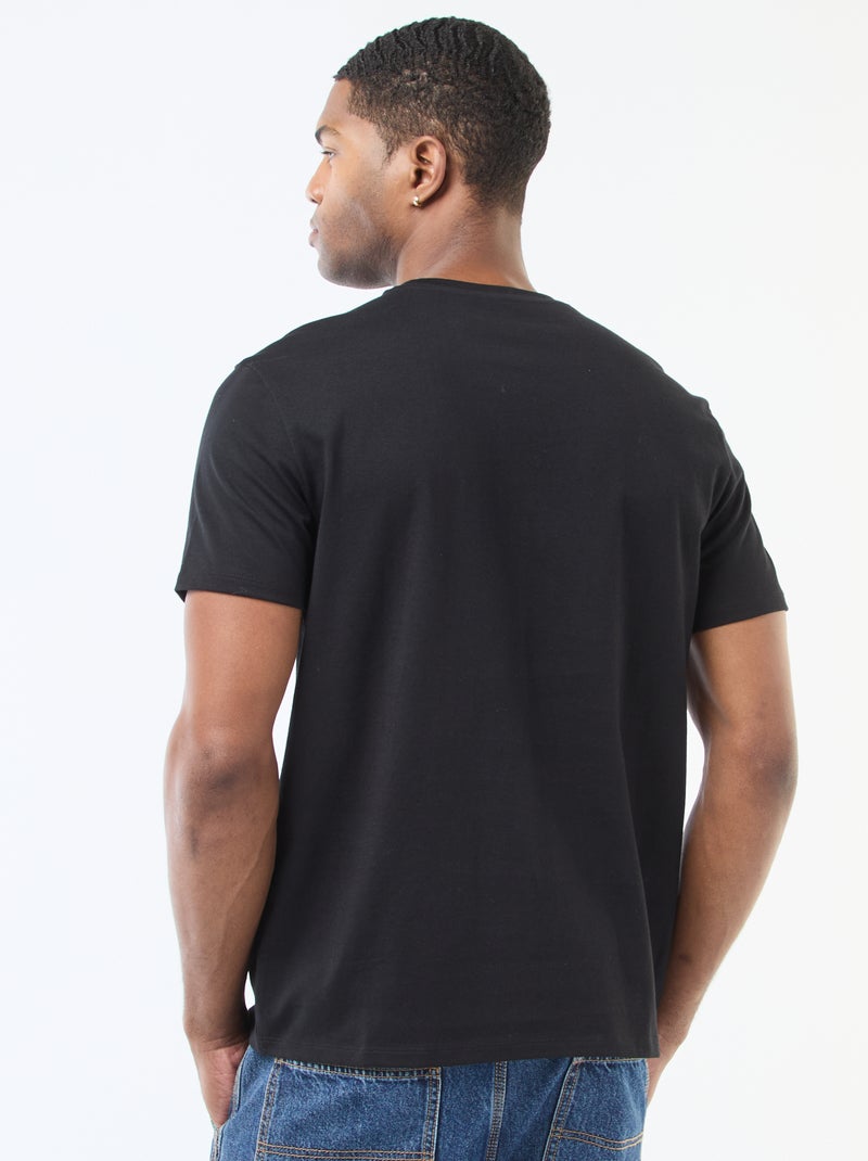 T-shirt à col rond en coton - Tough Cotton™ Noir - Kiabi