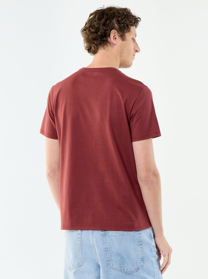 T-shirt à col rond en coton - Tough Cotton™ Rouge - Kiabi