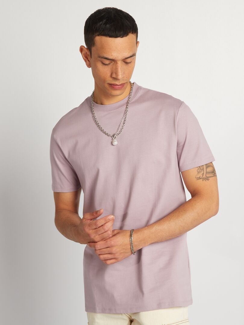 T-shirt à col rond en coton - Tough Cotton™ Violet - Kiabi