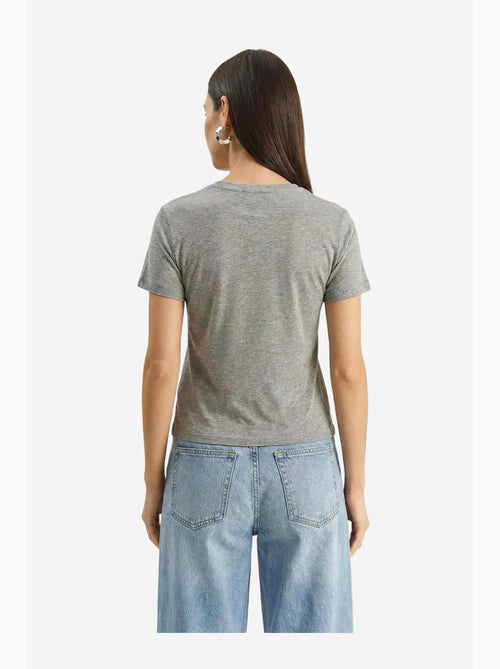 T-shirt à col rond et broderie florale lucci - Kiabi