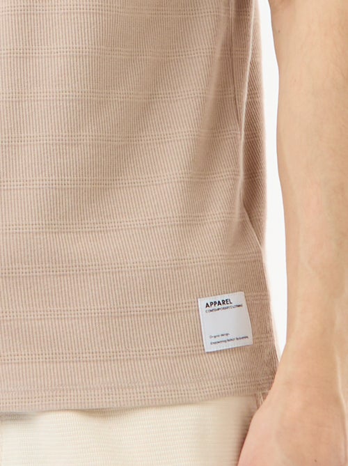 T-shirt à col rond et manches courtes en nid d'abeilles - Kiabi