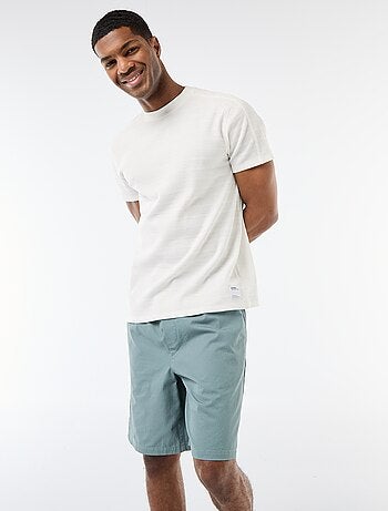 T-shirt à col rond et manches courtes en nid d'abeilles