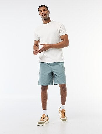 T-shirt à col rond et manches courtes en nid d'abeilles