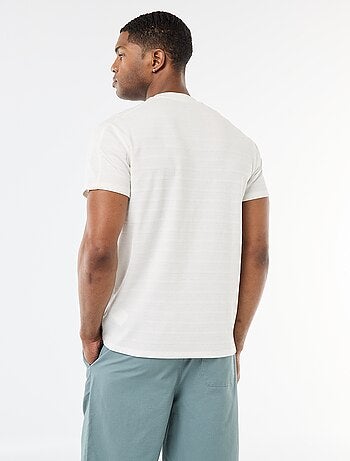 T-shirt à col rond et manches courtes en nid d'abeilles