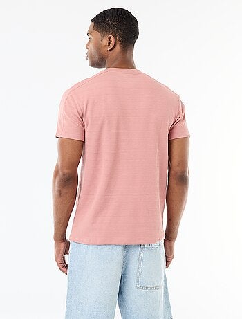 T-shirt à col rond et manches courtes en nid d'abeilles