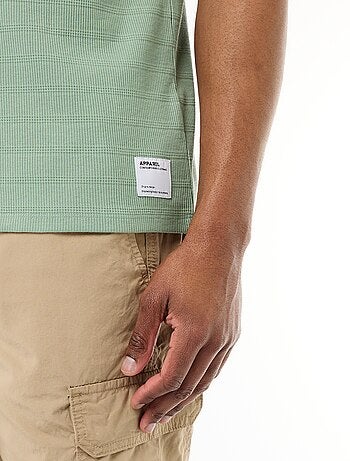 T-shirt à col rond et manches courtes en nid d'abeilles