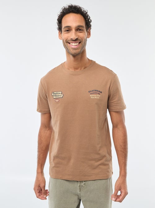 T-shirt à col rond et manches courtes imprimé - Kiabi