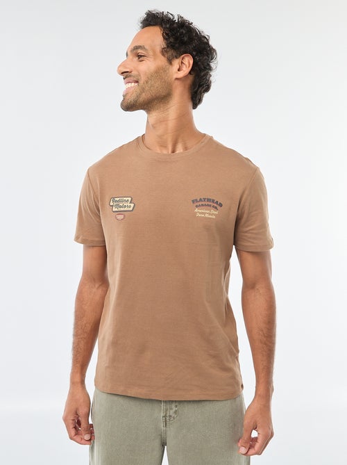 T-shirt à col rond et manches courtes imprimé - Kiabi