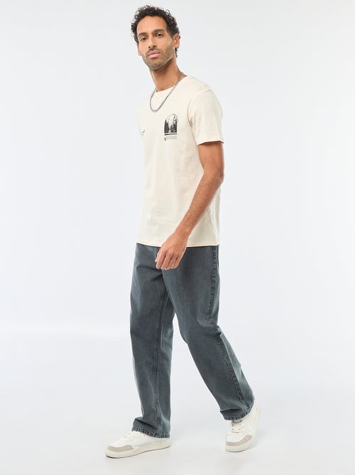 T-shirt à col rond et manches courtes imprimé - Kiabi