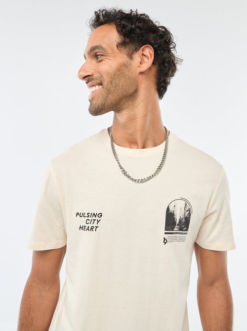 T-shirt à col rond et manches courtes imprimé - Kiabi