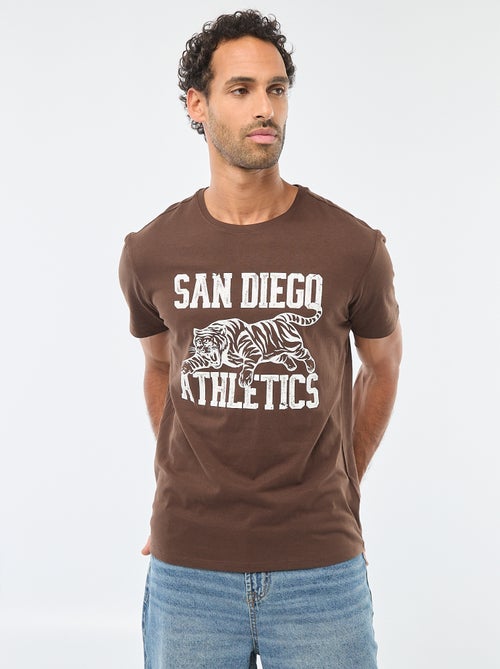 T-shirt à col rond et manches courtes imprimé - Kiabi