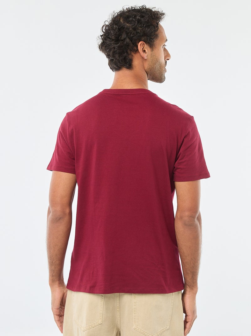 T-shirt à col rond et manches courtes imprimé Rouge - Kiabi