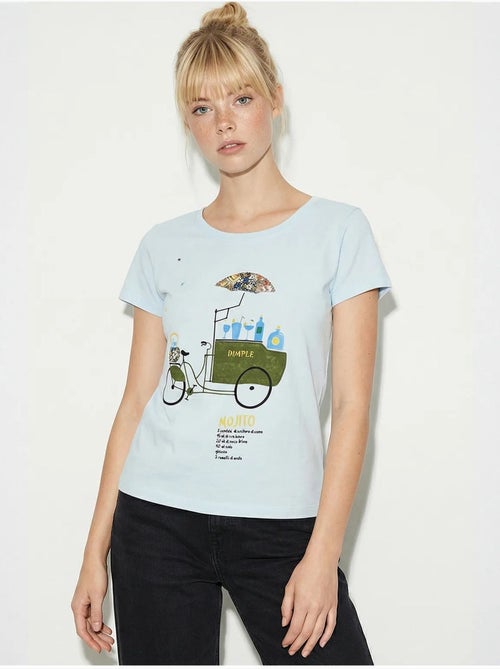 T-shirt à col rond imprimé brodé lucci - Kiabi T-shirt à col rond imprimé brodé lucci - Kiabi