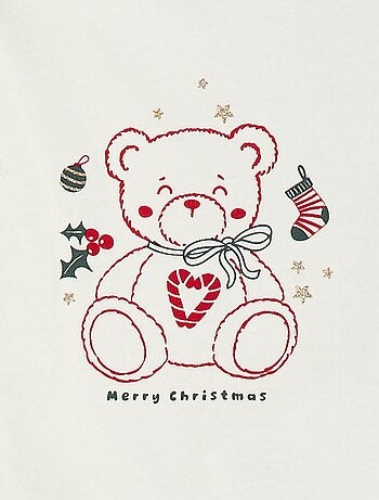 T-shirt à col rond imprimé 'Noël'