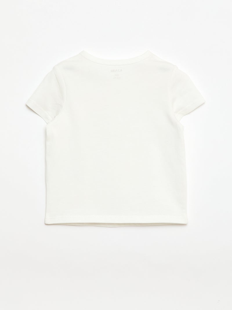 T-shirt à col tunisien boutonné Blanc - Kiabi