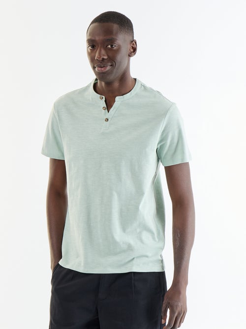 T-shirt à col tunisien homme uni - Kiabi