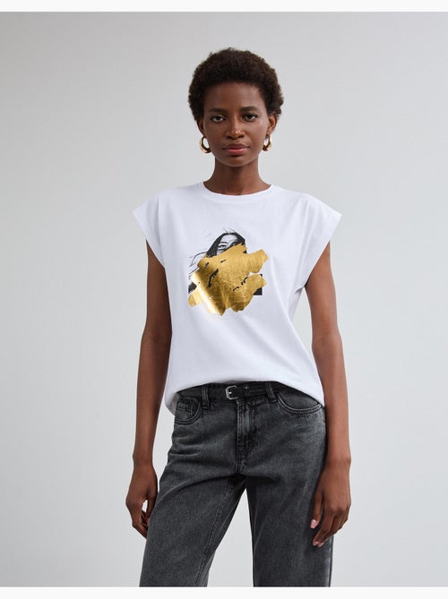T-shirt à imprimé feuillet d’aluminium, mo fashion - Kiabi