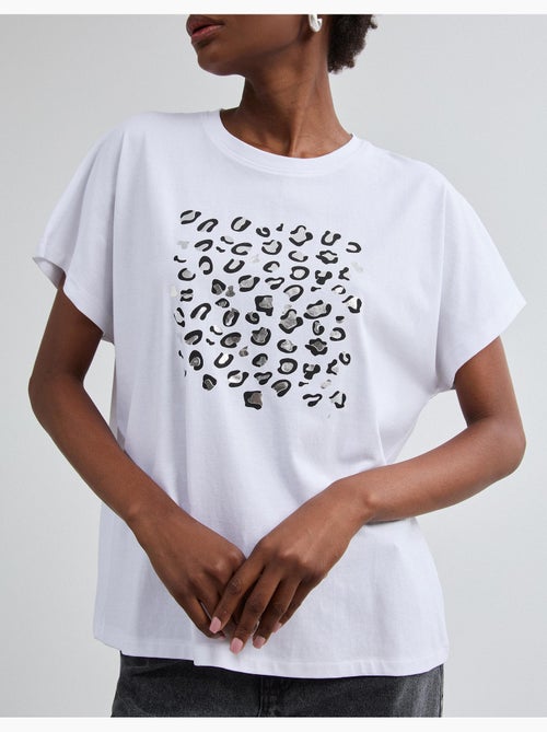 T-shirt à imprimé feuillet d’aluminium, mo fashion - Kiabi