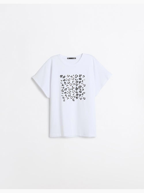 T-shirt à imprimé feuillet d’aluminium, mo fashion - Kiabi