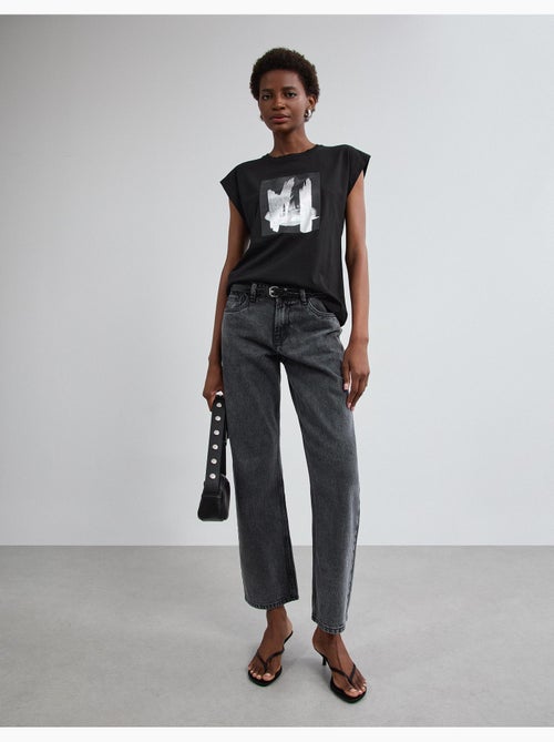 T-shirt à imprimé feuillet d’aluminium, mo fashion - Kiabi