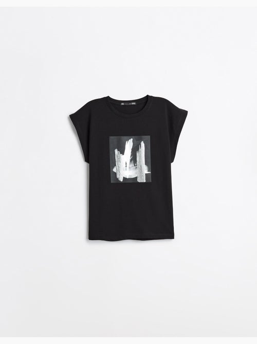 T-shirt à imprimé feuillet d’aluminium, mo fashion - Kiabi