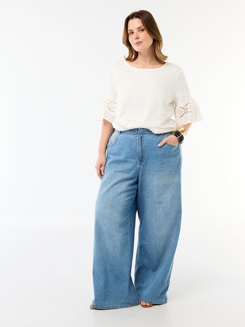 T-shirt à manches courte en macramé - Kiabi